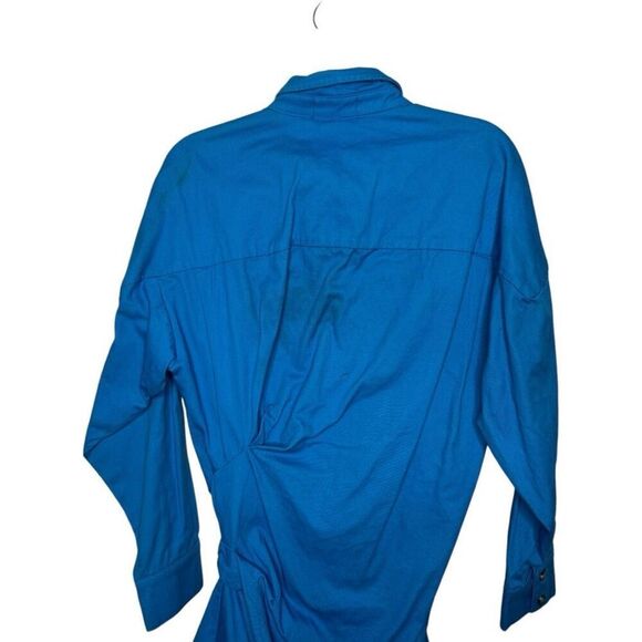 Pfifer Forbes Mini Dress in Pool Blue Size M Revolve Shirt Classic Asymmetrical - Picture 11 of 14
